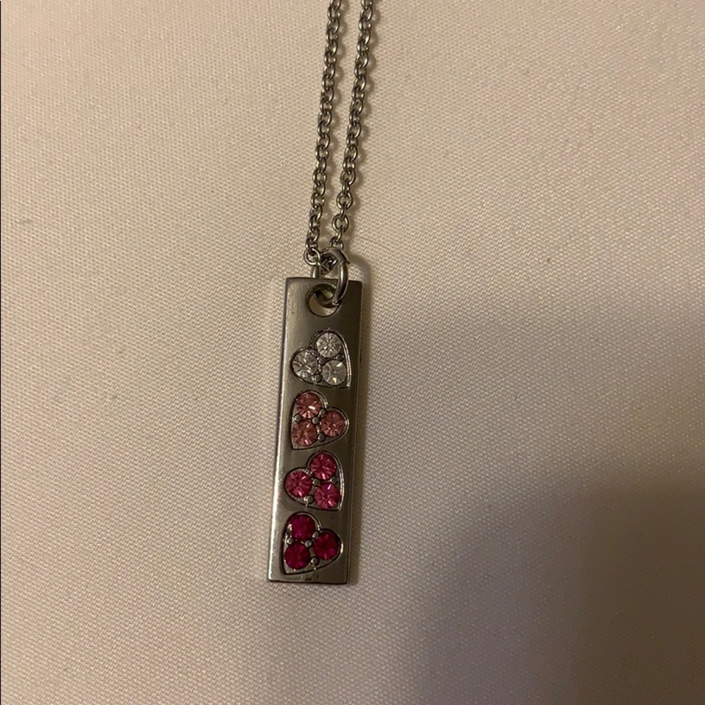 Pink heart necklace